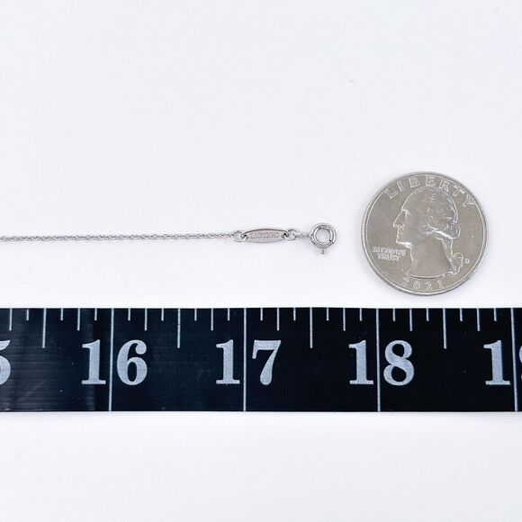 Vintage CHIC LOVE Sterling Silver 925 1.1mm Cable Chain Necklace 15.5"-17.5” - Picture 2 of 3